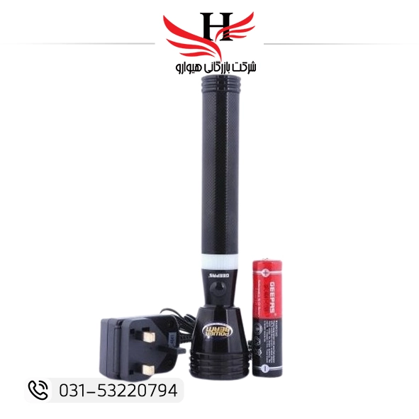 چراغ قوه شارژی شکاری GEEPAS GFL4641 با نور LED قدرتمند مناسب شکار و کمپینگ